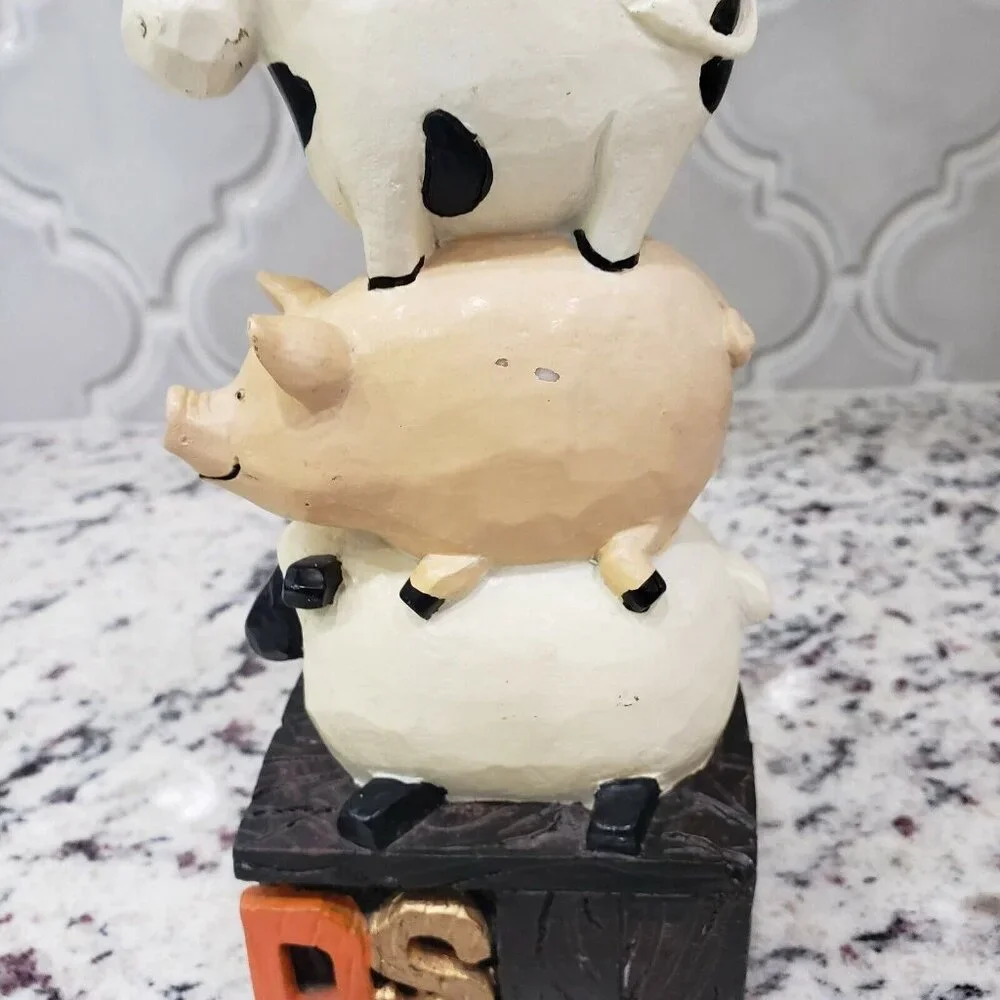 Maison Rouge Friends Farmyard Stacked Animals Sheep Pig Cow Chicken Figurine - Picture 7 of 8